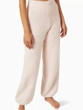 SKIMS Cozy Knit Dusk Light Pink Fuzzy Jogger Sweatpants Pants, Size XXS/XS